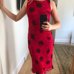 90s style floral cocktail dress